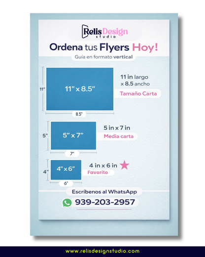 Flyers impresos - una cara  4''x6 ''in